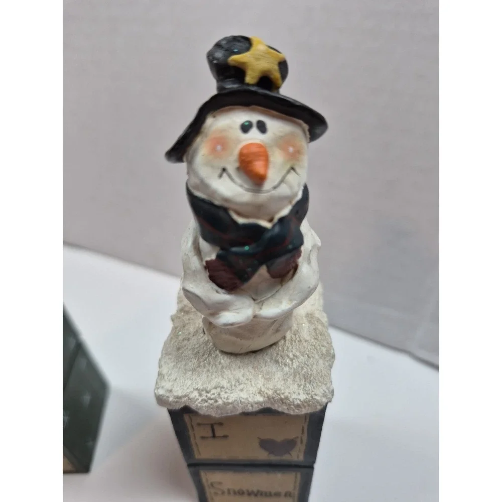 Vintage Christmas‎ Spreader Set Snowman Angel Resin Handle Stainless Steel 3pc